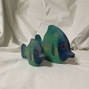Hand Painted Carved Wood Fish